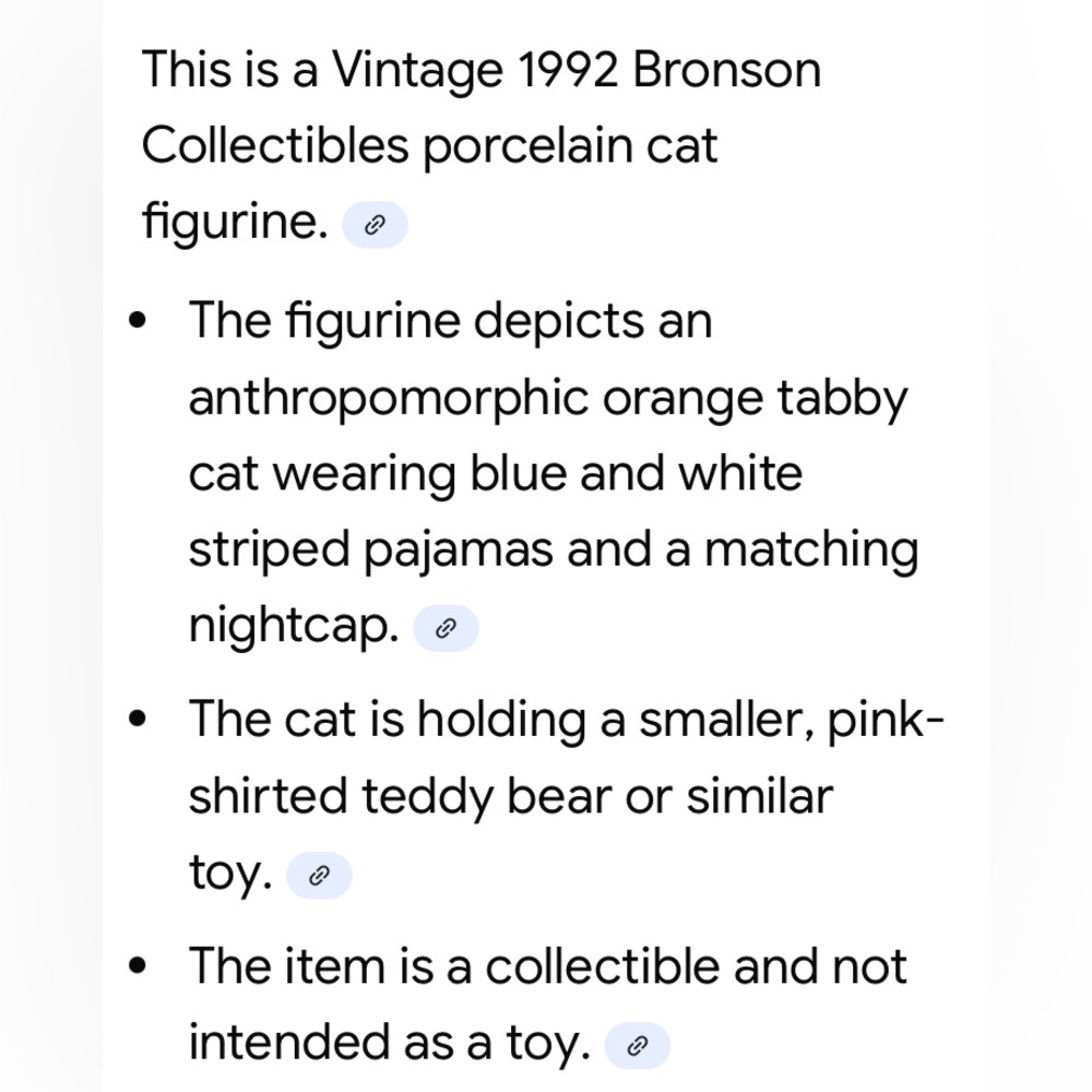 90s cat figurine Bronson Collectibles Cat in Pajamas kitty teddybear vintage cat - Picture 15 of 15
